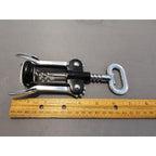 Pedrini Black/Silver Corkscrew Wine Bottle Opener w/Fins - Push Down-Italy-Used