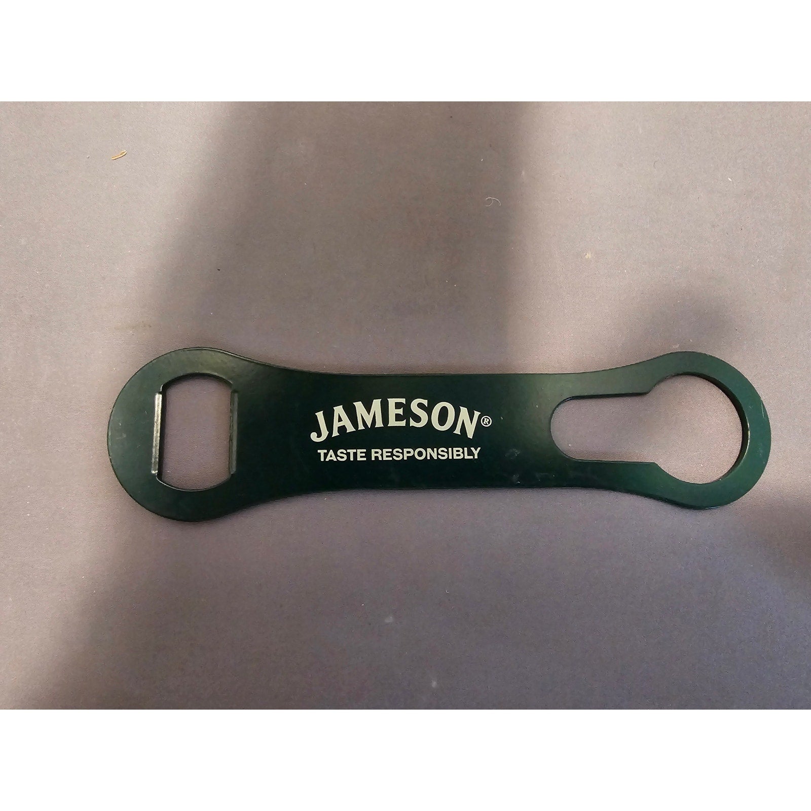 Vintage Green Jameson "Taste Responsibly" 7-1/2 in Bottle Opener