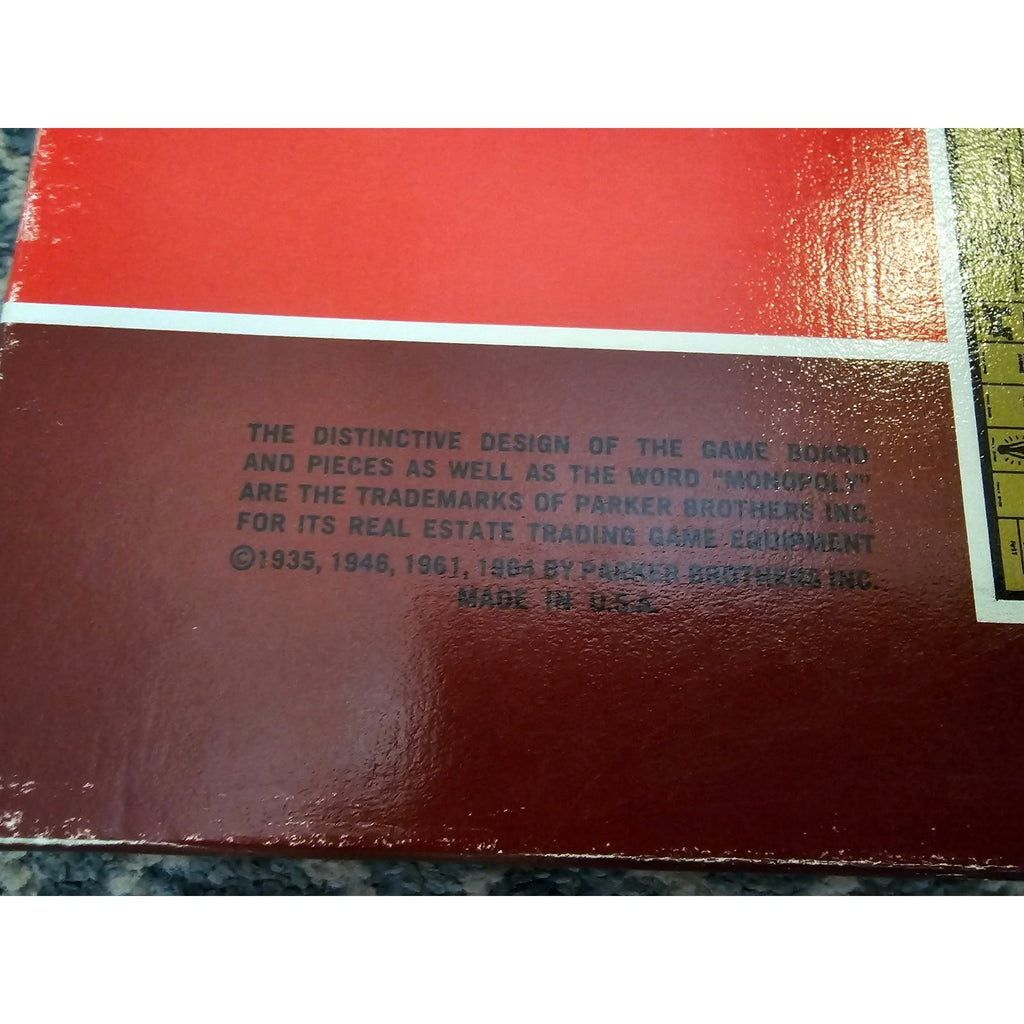 Vintage 1964 Monopoly Game Parker Bros - Big Red Box - Complete - One Owner!