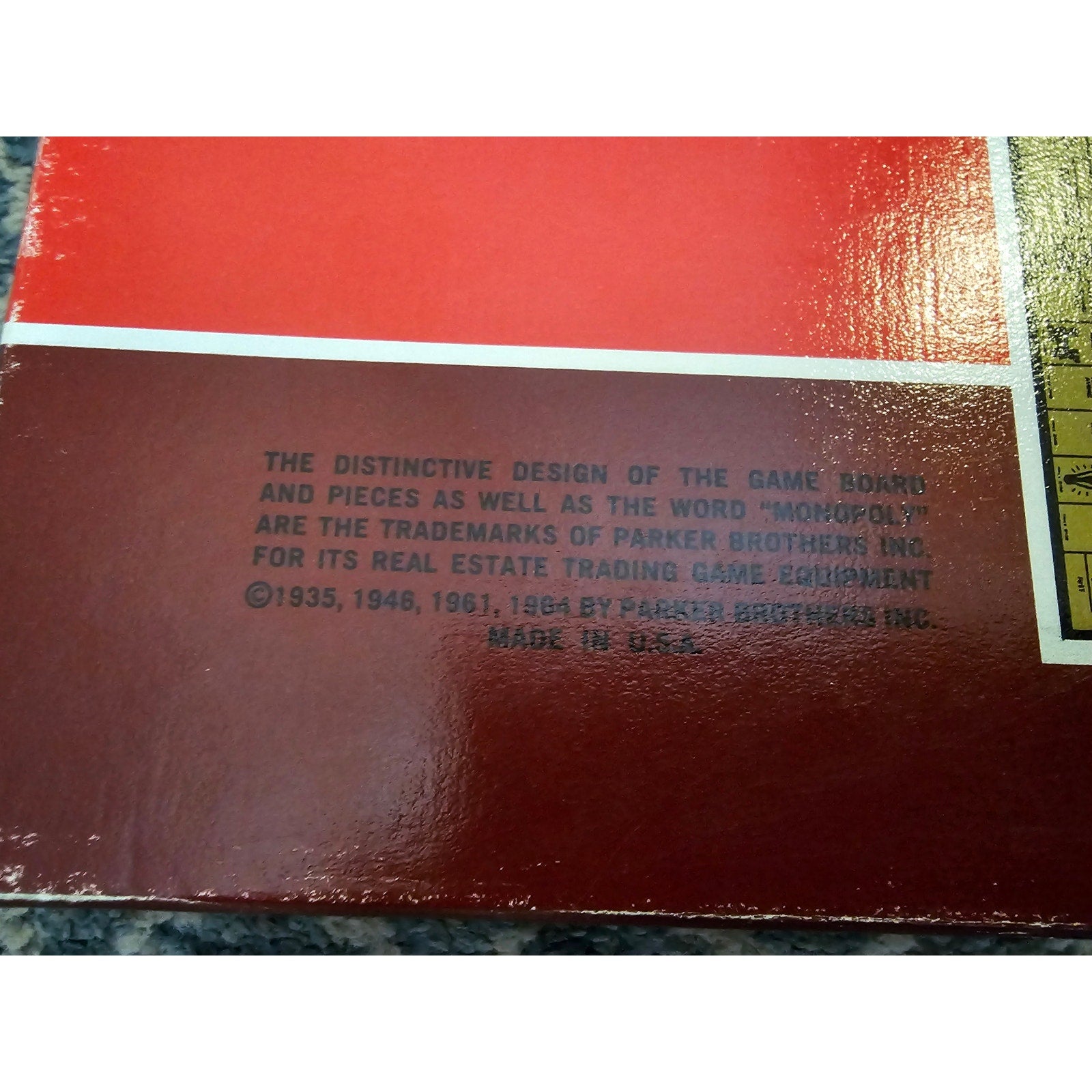 Vintage 1964 Monopoly Game Parker Bros - Big Red Box - Complete - One Owner!