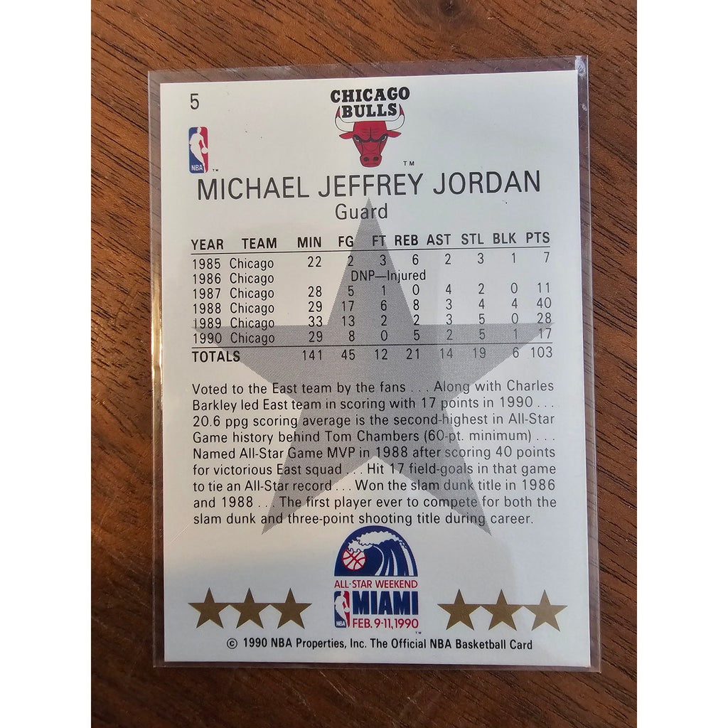 Michael Jordan 1990-1991 NBA Hoops #5 - Chicago Bulls - All Star - NBA