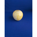Vintage Alabaster Marble Carved Stone Fruit - Yellow Apple - 2-1/4" tall