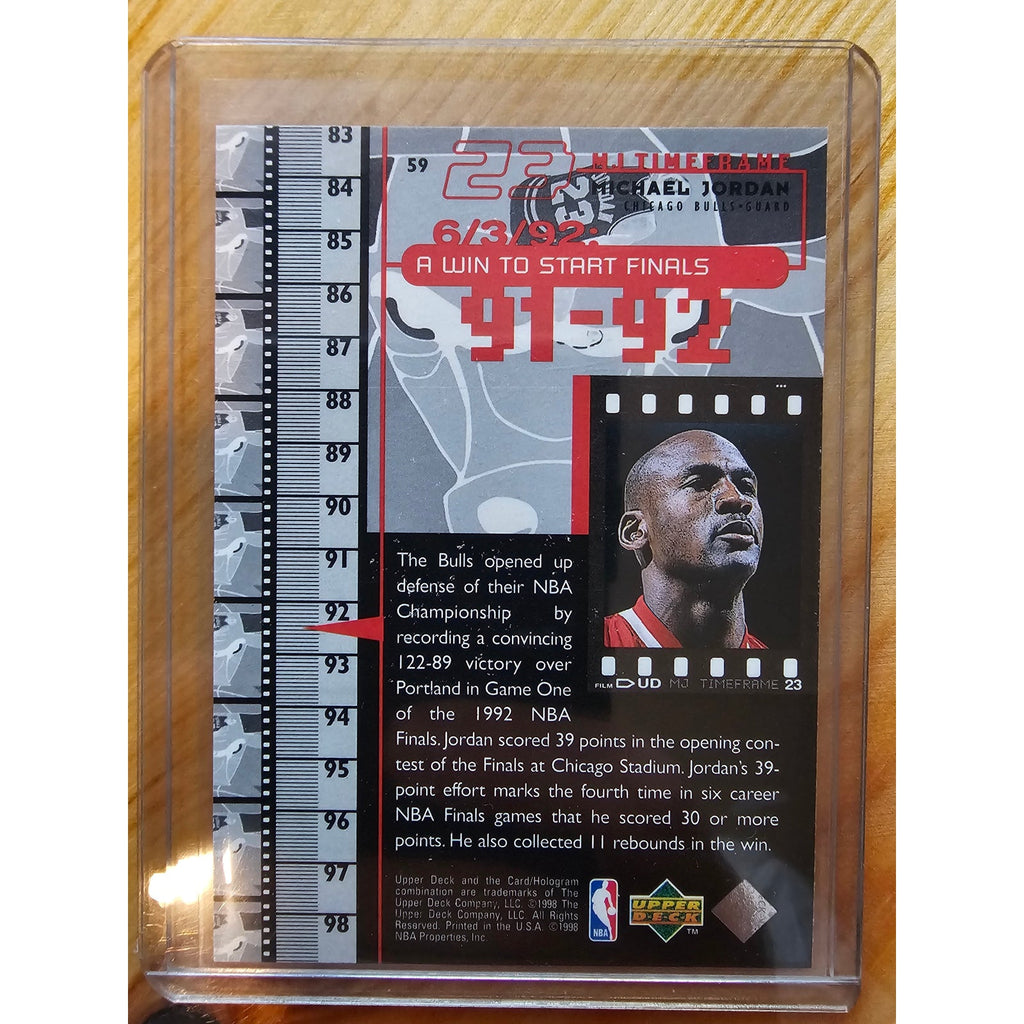 Michael Jordan 1998 Upper Deck Timeframe 23 #59 - Chicago Bulls - 91-92 - NBA