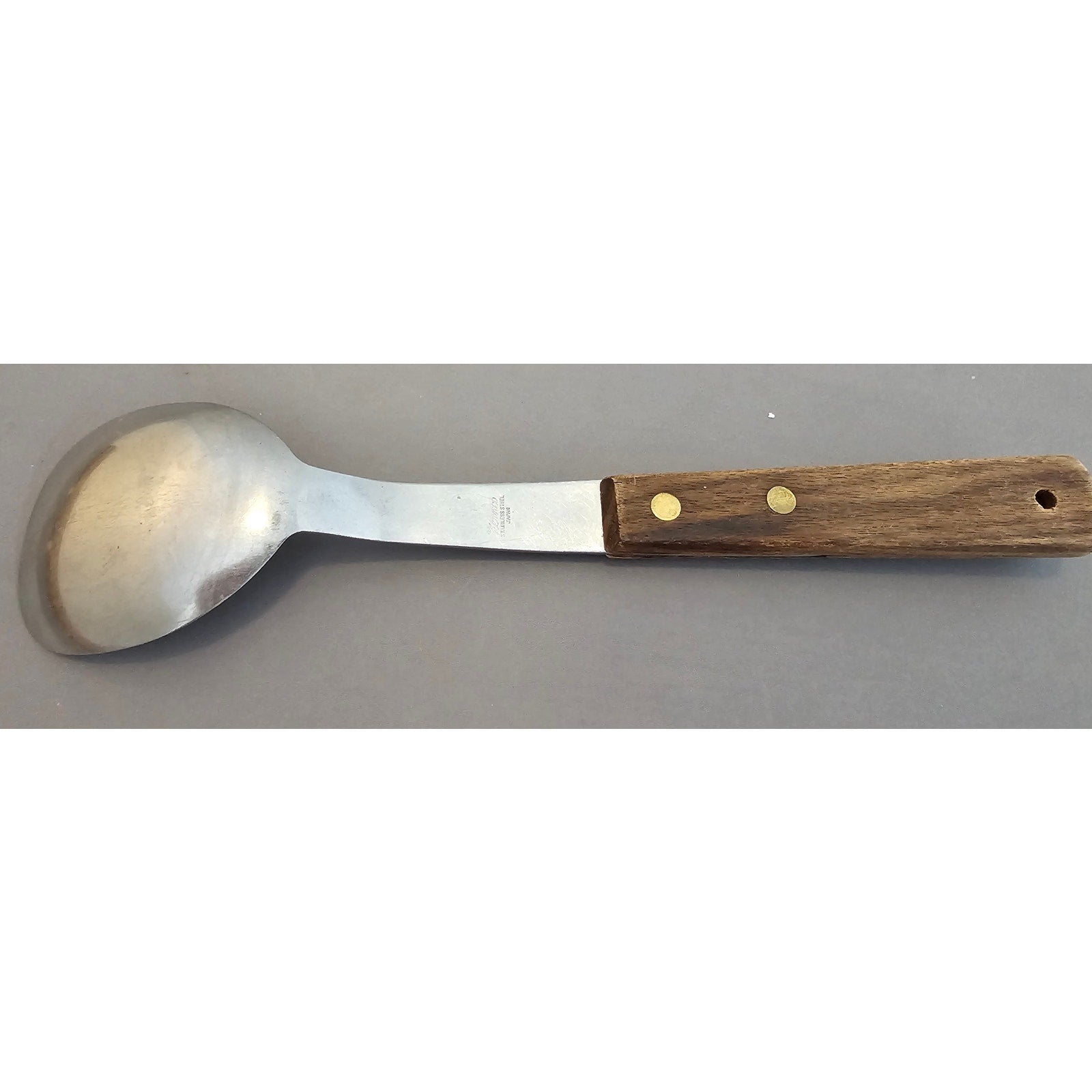Vintage Vernco Stainless Steel Ice Cream Scoop w/Rivet Wood Handle - Japan