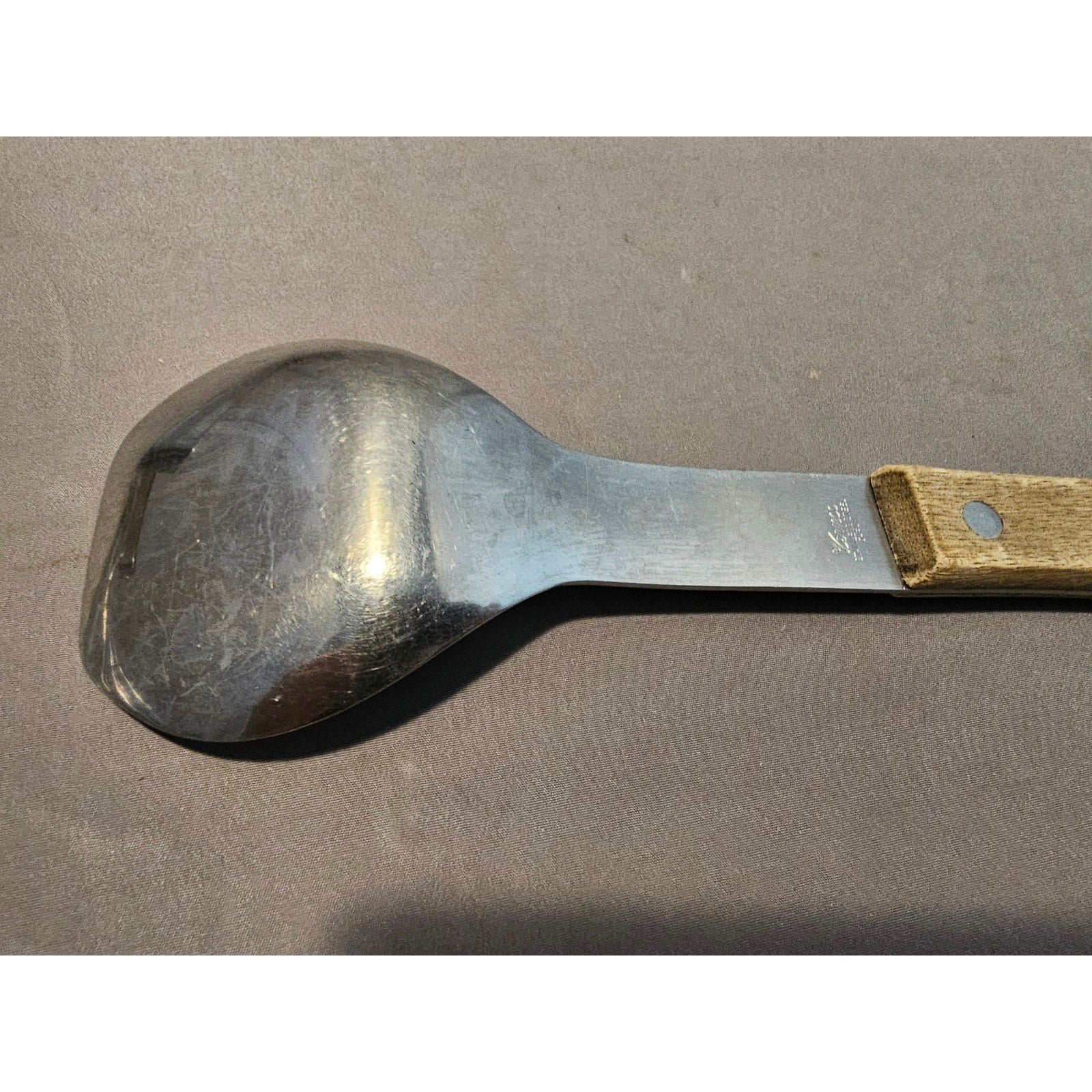 Vintage Vernco Stainless Steel Ice Cream Scoop w/Rivet Wood Handle - Japan
