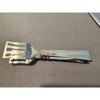 Silver Stainless Steel Tongs - 7" Long (used)