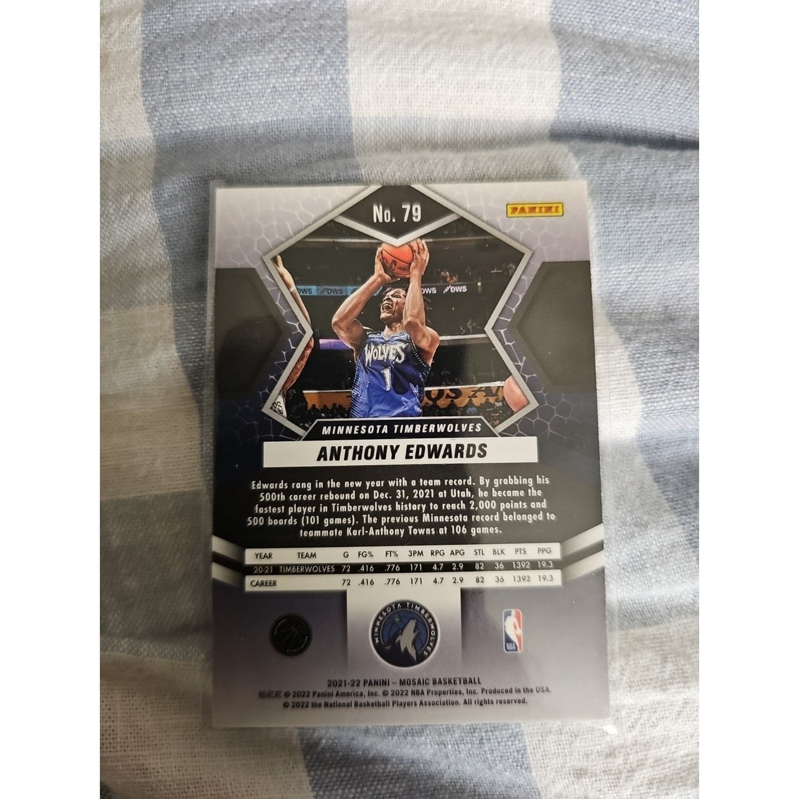 Anthony Edwards 2021-22 Panini Mosaic #79 - Minnesota Timberwolves