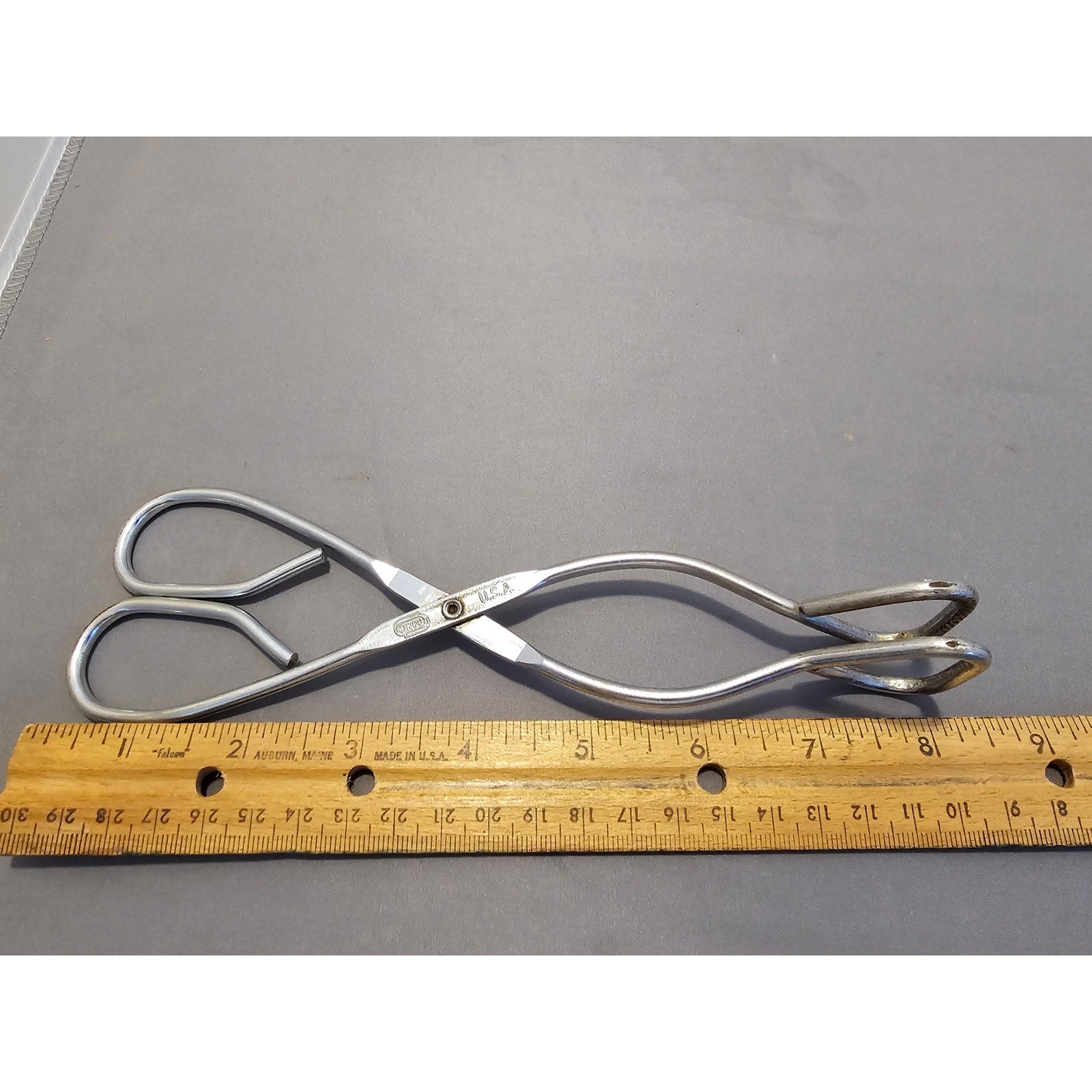 Vintage Ekco 8" (inch) Stainless Steel Tongs - USA