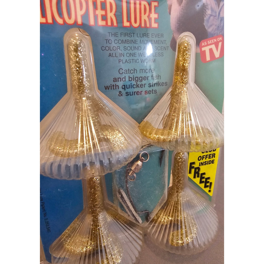 Vintage NOS Roland Martin's Helicopter Lures - Gold Sparkle - As Seen on TV