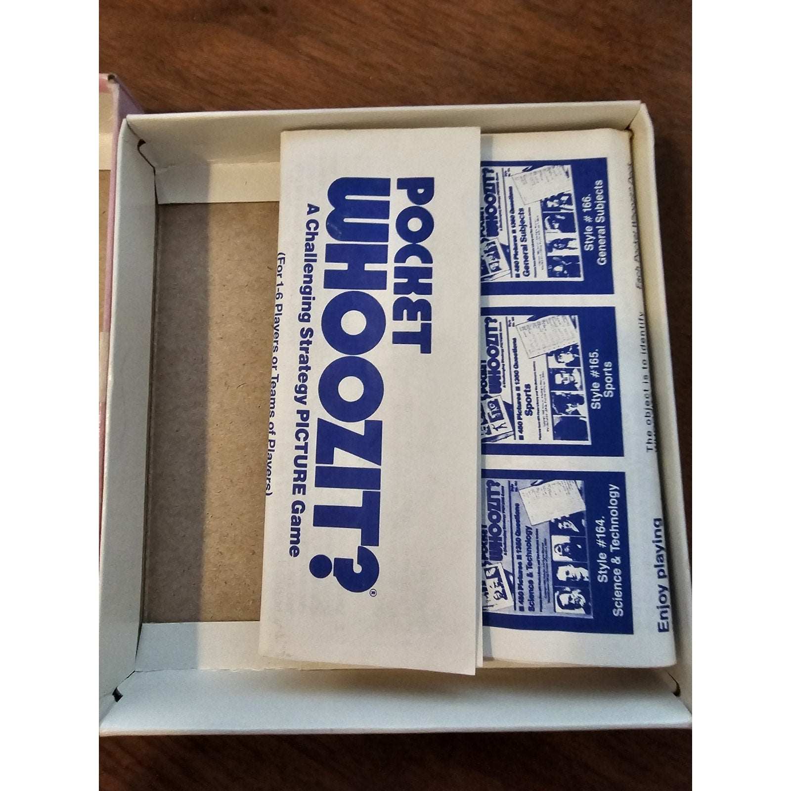 Vintage 1985 Pocket WHOOZIT #162 Strategy Game - Entertainment Picture Trivia