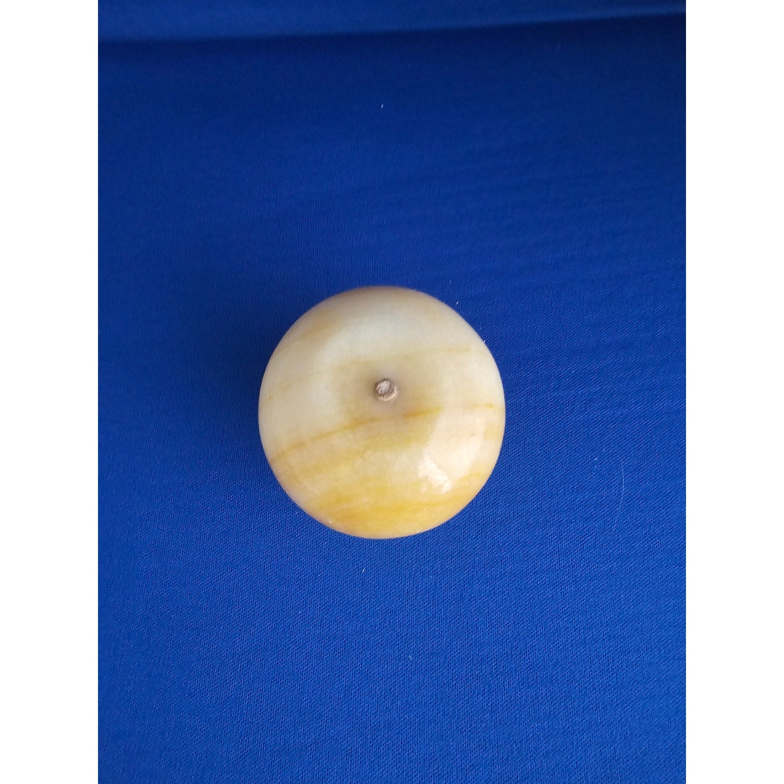 Vintage Alabaster Marble Carved Stone Fruit - Yellow Apple - 2-1/4" tall