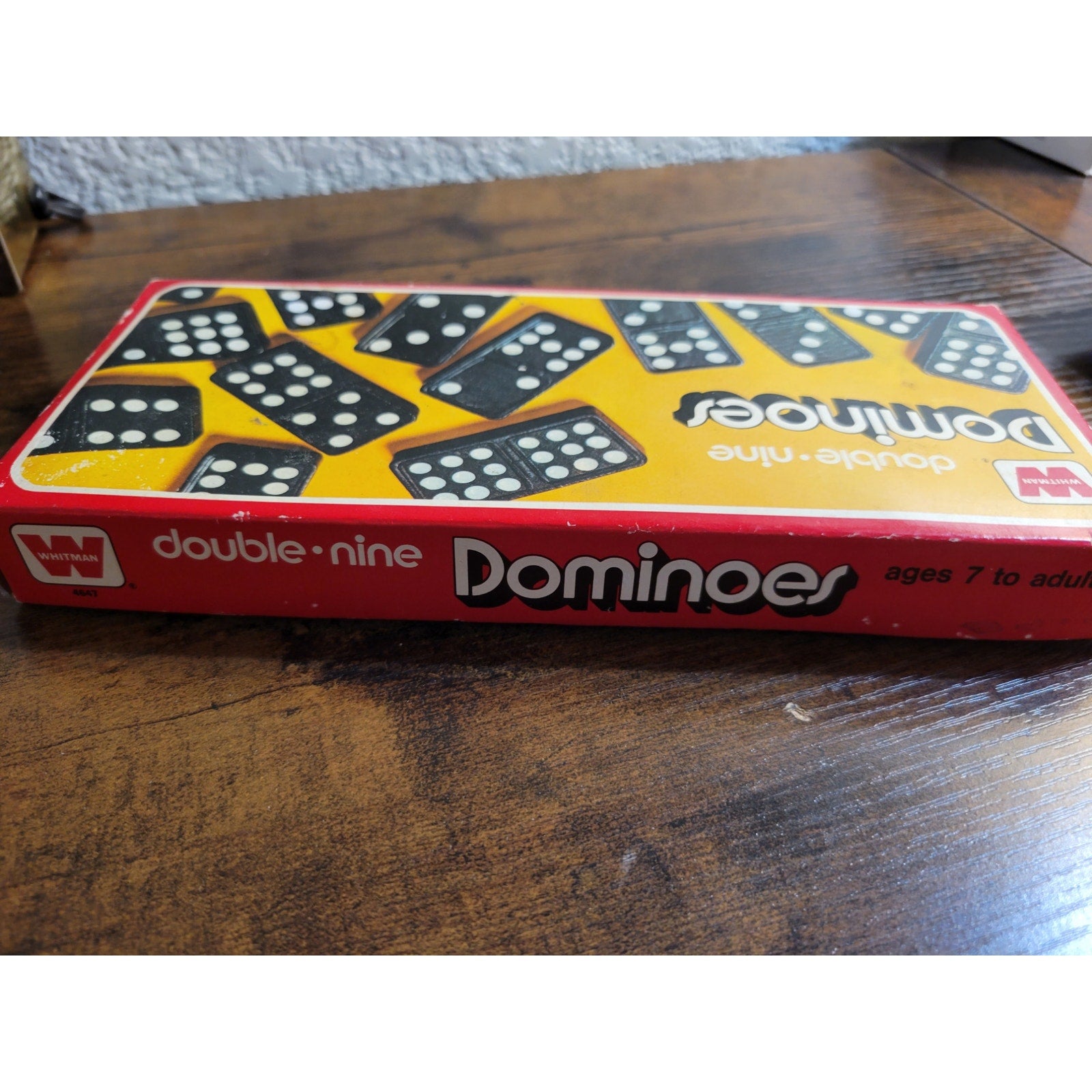 Vintage Double Nine Dominoes by Whitman - 4647 - 56 Piece - Red Box