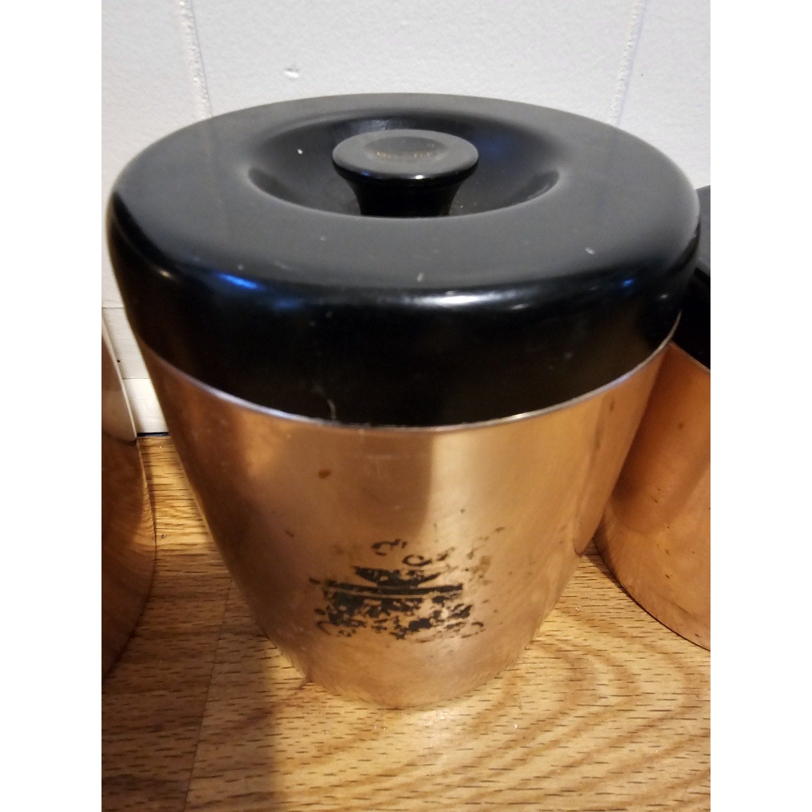 Vintage West Bend Copper Canister Set Of 4 - Aluminum Flour, Sugar, Coffee, Tea