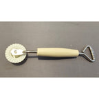 Vintage Pie Tool - Crust Wheel - Beige/Ivory Plastic Handle - 6-1/2"