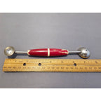 Vintage A&J Ekco Red Wood Handled Double Ended Melon Baller - Made in USA