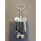 Franmara Silver Corkscrew Wine Bottle Opener w/Fins - Push Down - Used - Italy