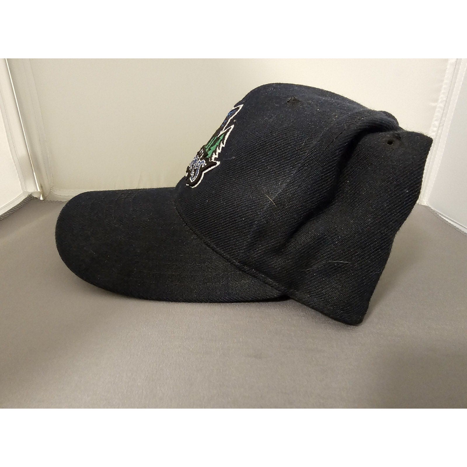 Minnesota Timberwolves Hat/Cap - American Needle Black "Trees" 1990's Logo - 7-3/8"
