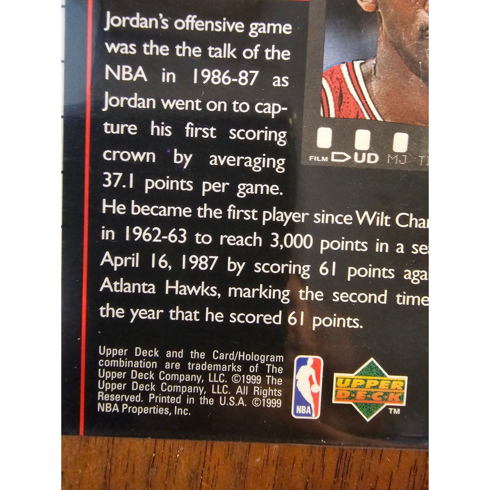 Michael Jordan 1999 Upper Deck #C3 - Wins First Scoring Title - MJ Retires-Jumbo