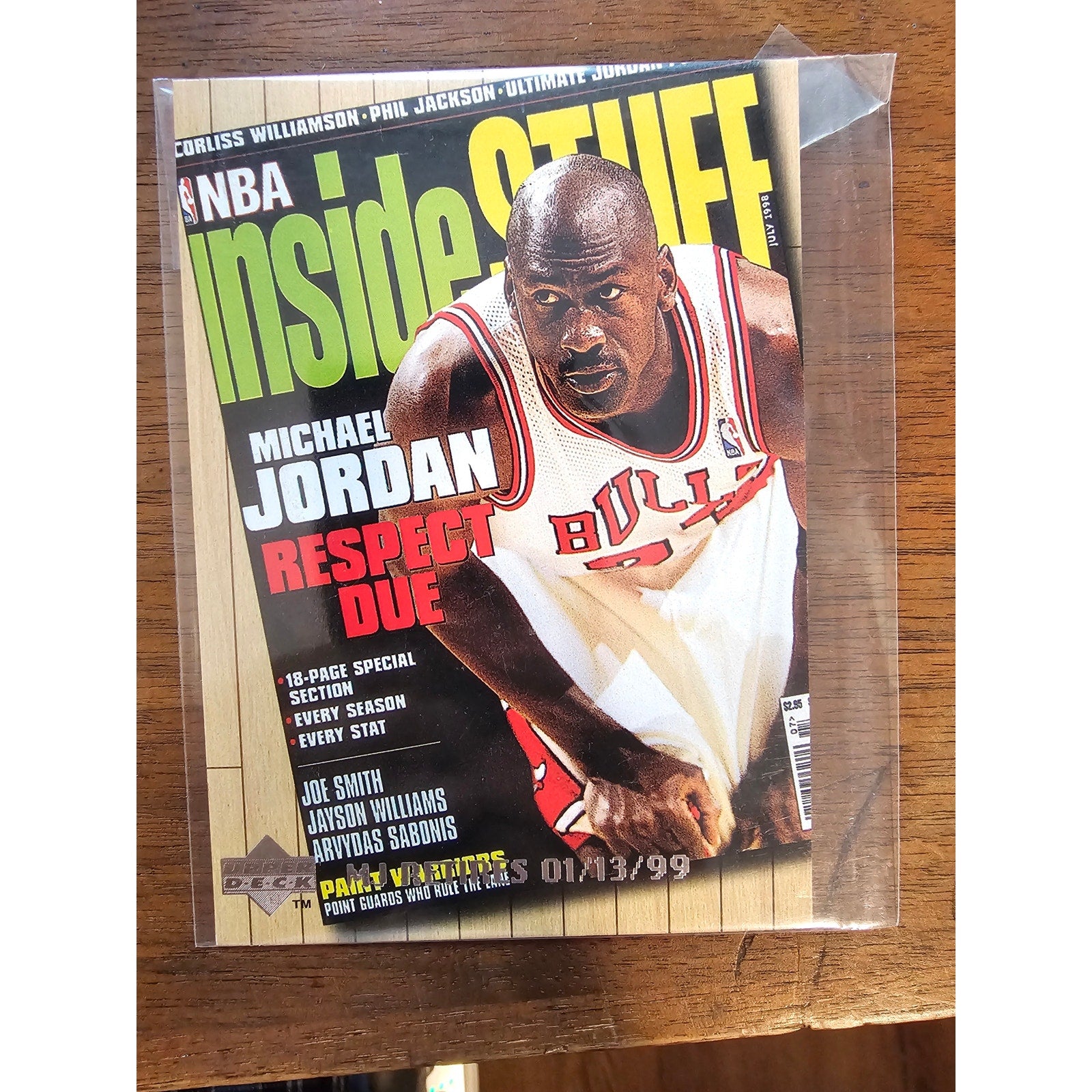 Michael Jordan 1999 Upper Deck #C21 - NBA Inside Stuff Cover - MJ Retires -Jumbo