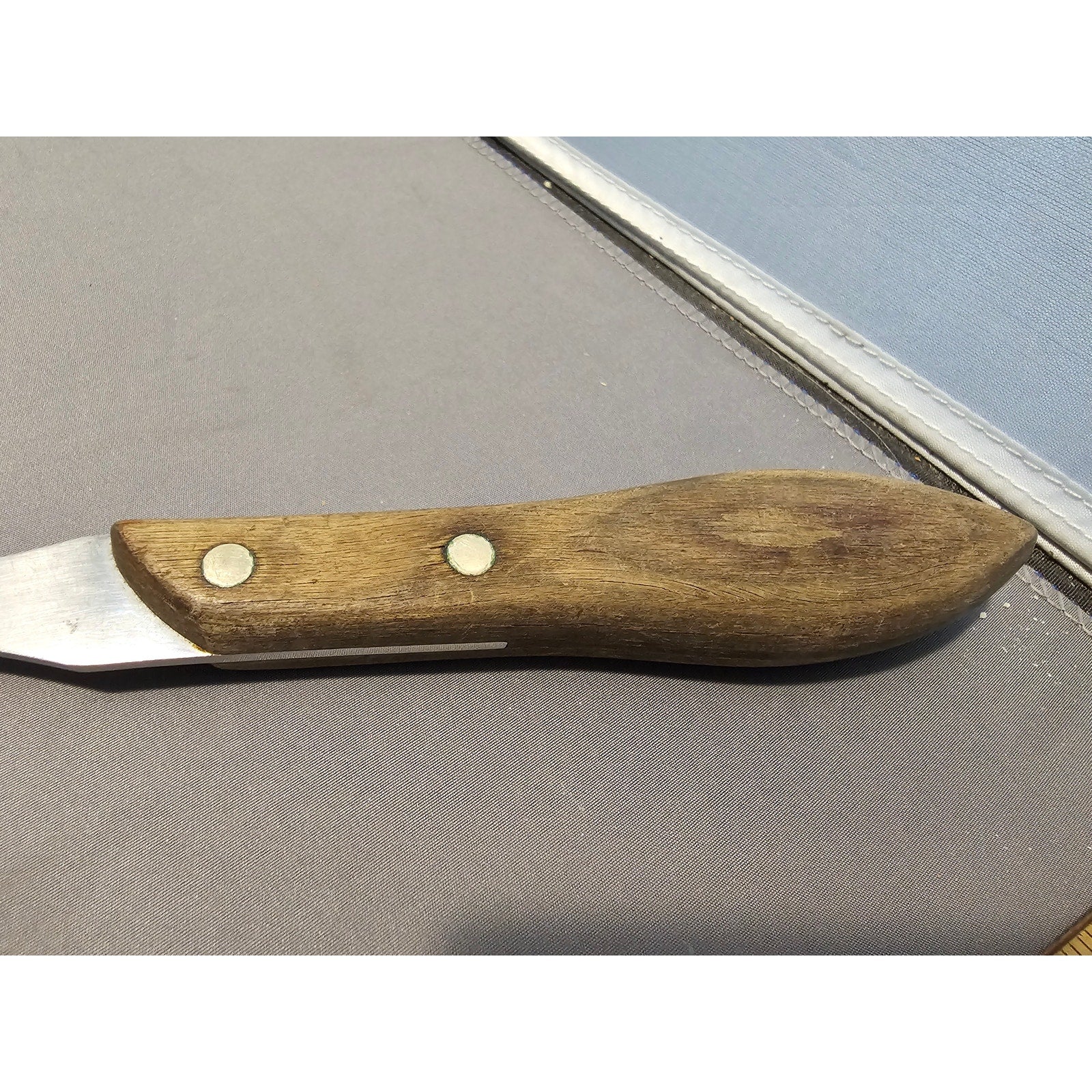 Vintage 2-Prong Stainless Carving/Serving Fork w/Wood Handle - 10-1/2" Long