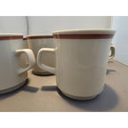 Lot of 7 Vintage Beige & Brown Cafe Style Coffee Cup/Mug - Japan