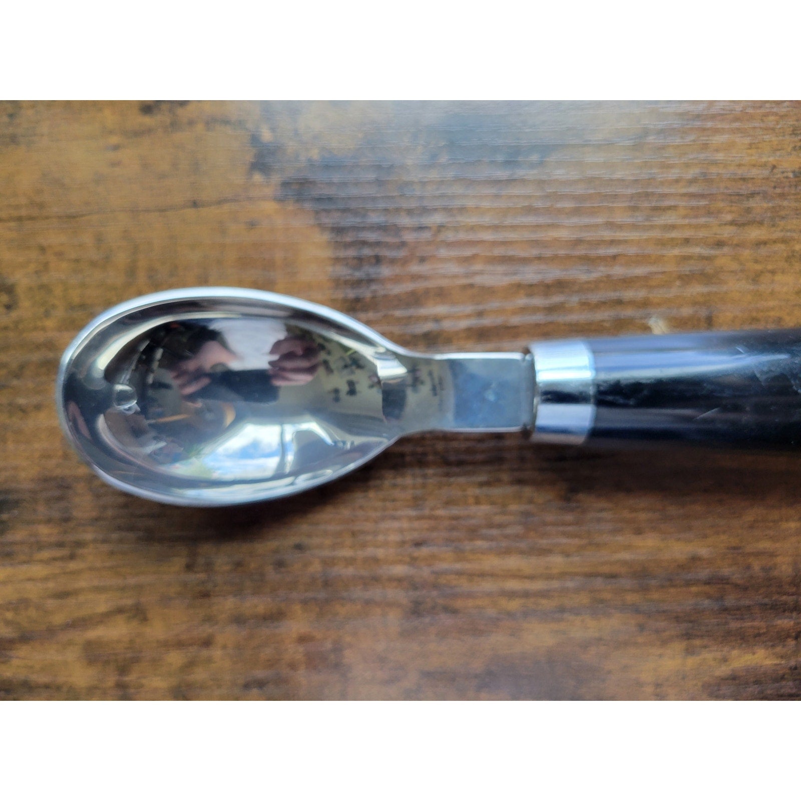 Vintage T-Fal Black Handle Metal Ice Cream Scoop