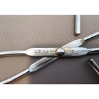 Vintage Heuck 8" (inch) Angled Stainless Steel Tongs - USA