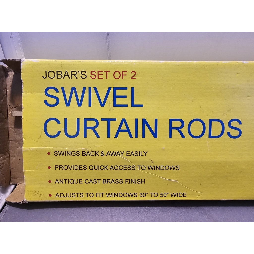 Vintage 1996 Jobar #JT2127 - Set of 2 Swivel Curtain Rods - Fits 30" to 50" Wide