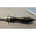 11-1/2" Black Plastic Handle Stainless Steel Knife Sharpener - Very Good