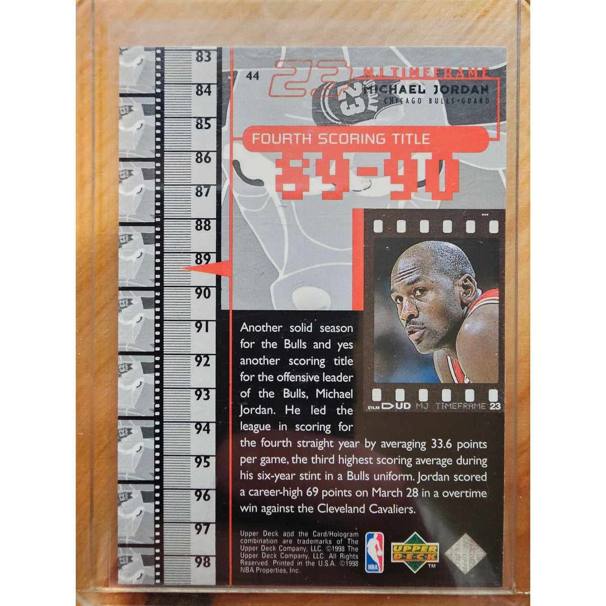 Michael Jordan 1998 Upper Deck Timeframe 23 #44 - Chicago Bulls - 89-90 - NBA