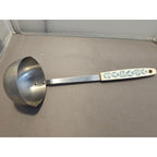 MCM/Vintage Soup Ladle w/White & Blue Floral Pattern Handle - 11-1/2"