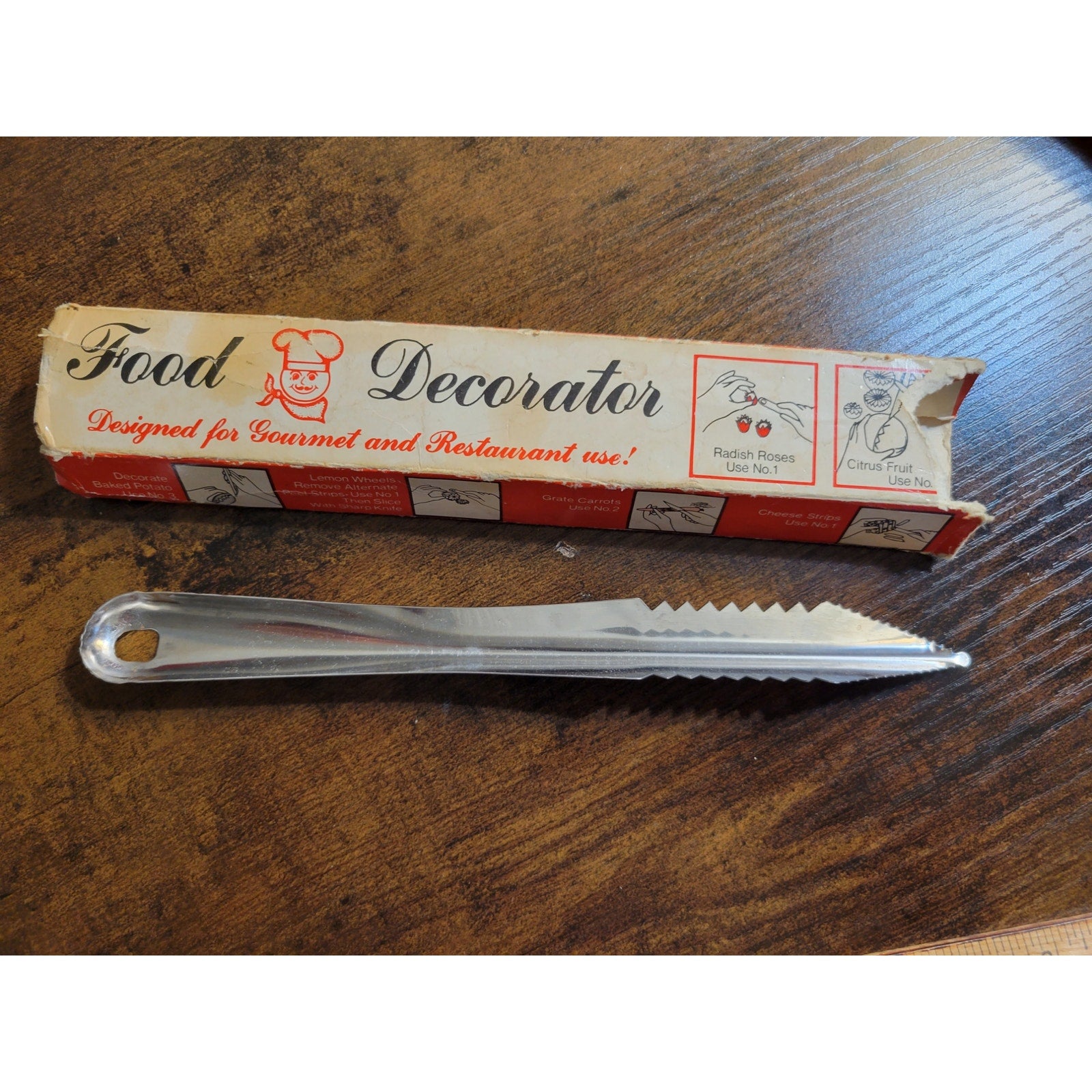 Vintage Food Decorator Kitchen Peeler - Citrus, Fruit, Potato - Stainless Steel