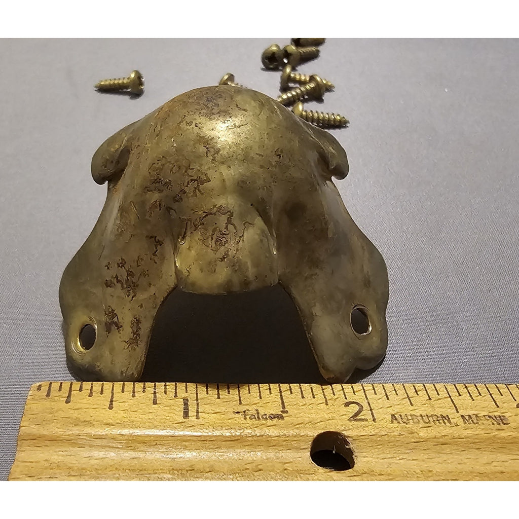 Lot of (4) Antique Brass Steamer Trunk Corners for Restoration