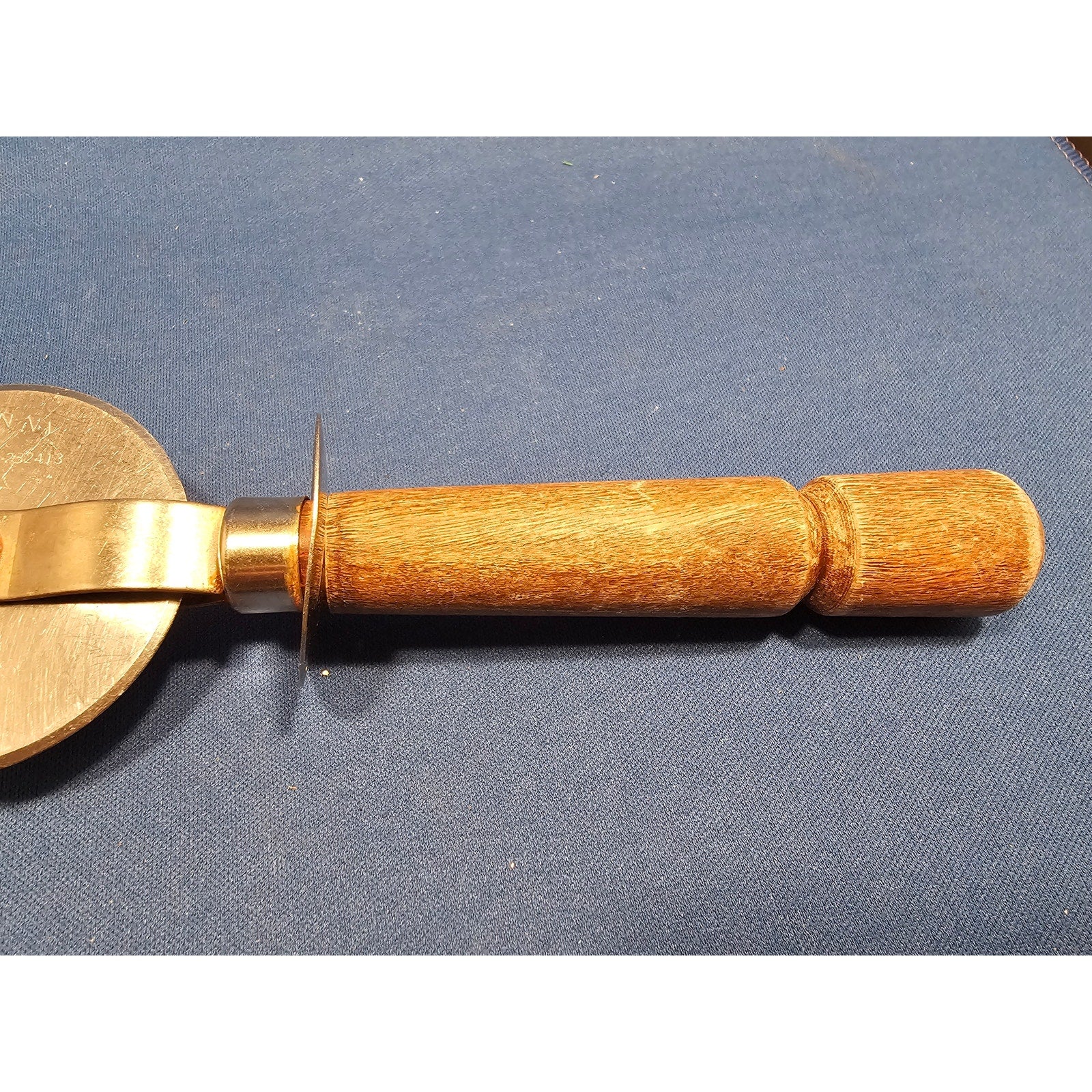 Vintage Bonny Stainless Steel 2-1/4" Pizza Cutter/Wheel w/Wood Handle - 7" long