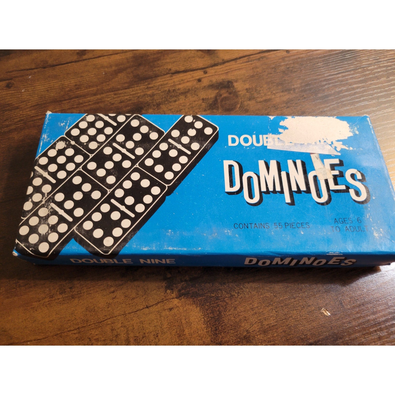 Vintage Double Nine Dominoes by City Products - VI-L427-02 - 56 Piece - Blue Box