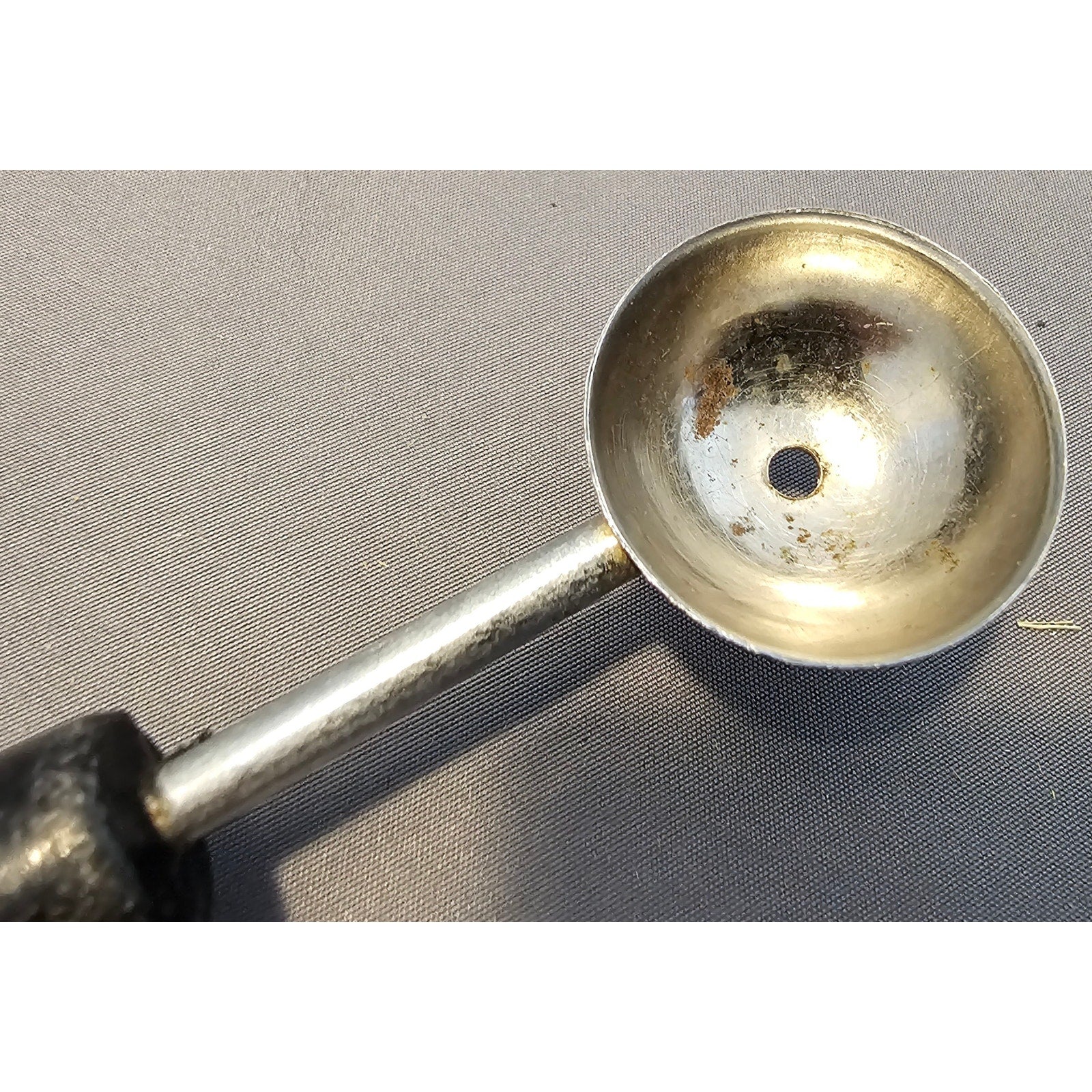 Vintage 8" Black Plastic Handled Double Ended Melon Baller/Curler
