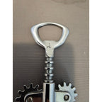 Franmara Silver Corkscrew Wine Bottle Opener w/Fins - Push Down - Used - Italy