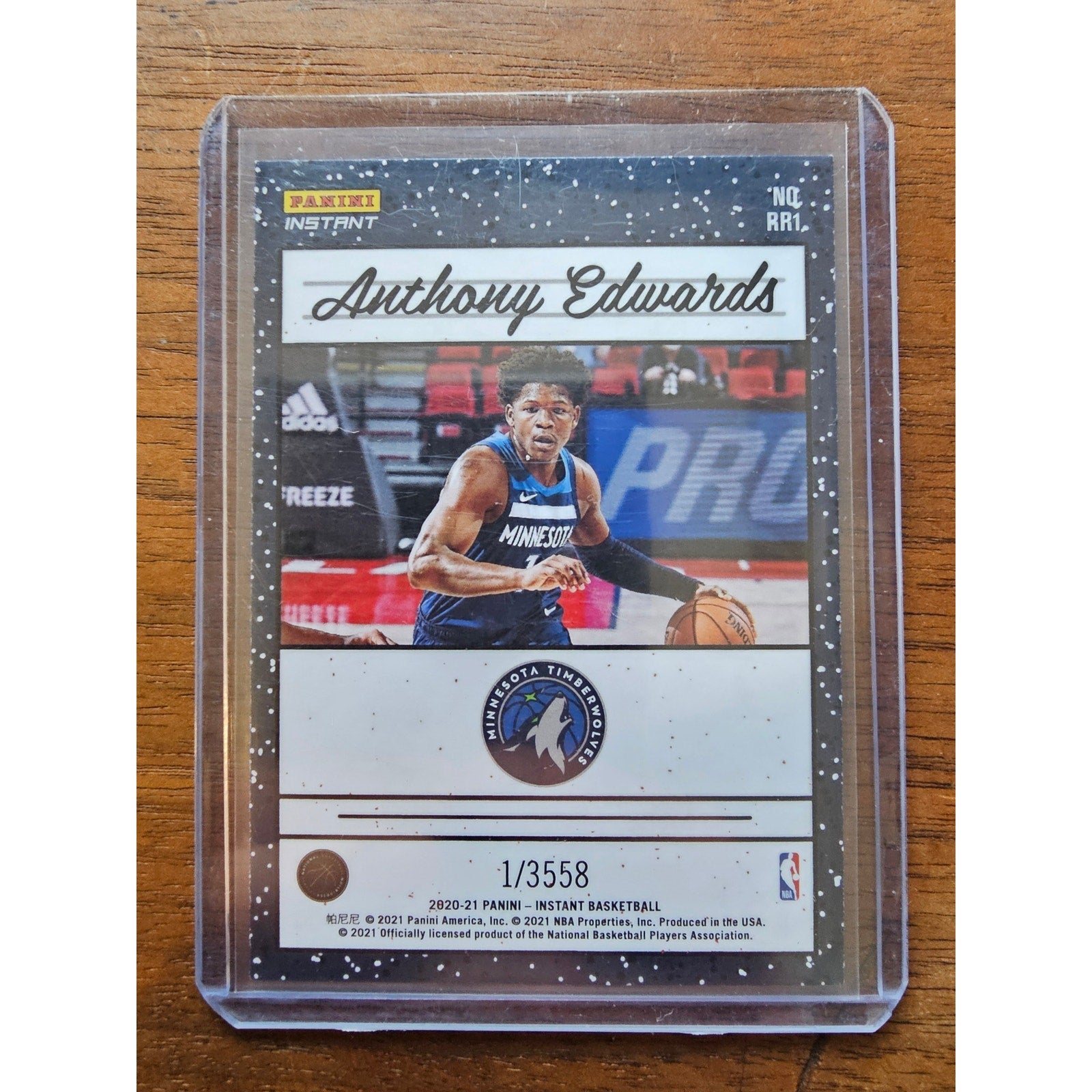 Anthony Edwards 2020-21 Panini Instant #RR1 Rated Rookie sp 1/3558 -Timberwolves