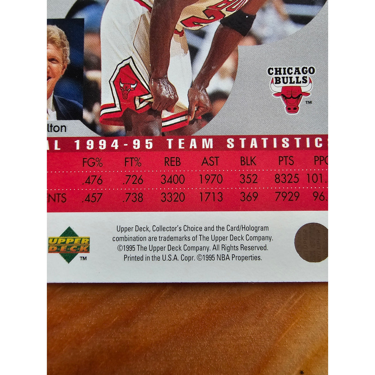 Michael Jordan 1995-1996 Upper Deck #324 Player's Club - Chicago Bulls - NBA