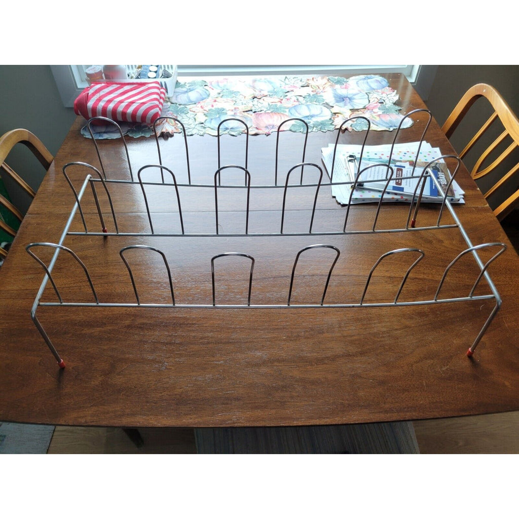 Vintage Metal Wire Floor Shoe Rack Holds 9 Pairs - Assembled 24 x 12 x 11