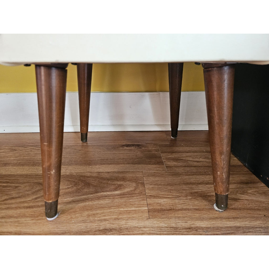 Vintage Mid Century Modern Sewing Stool Ottoman With Storage Compartment Bench