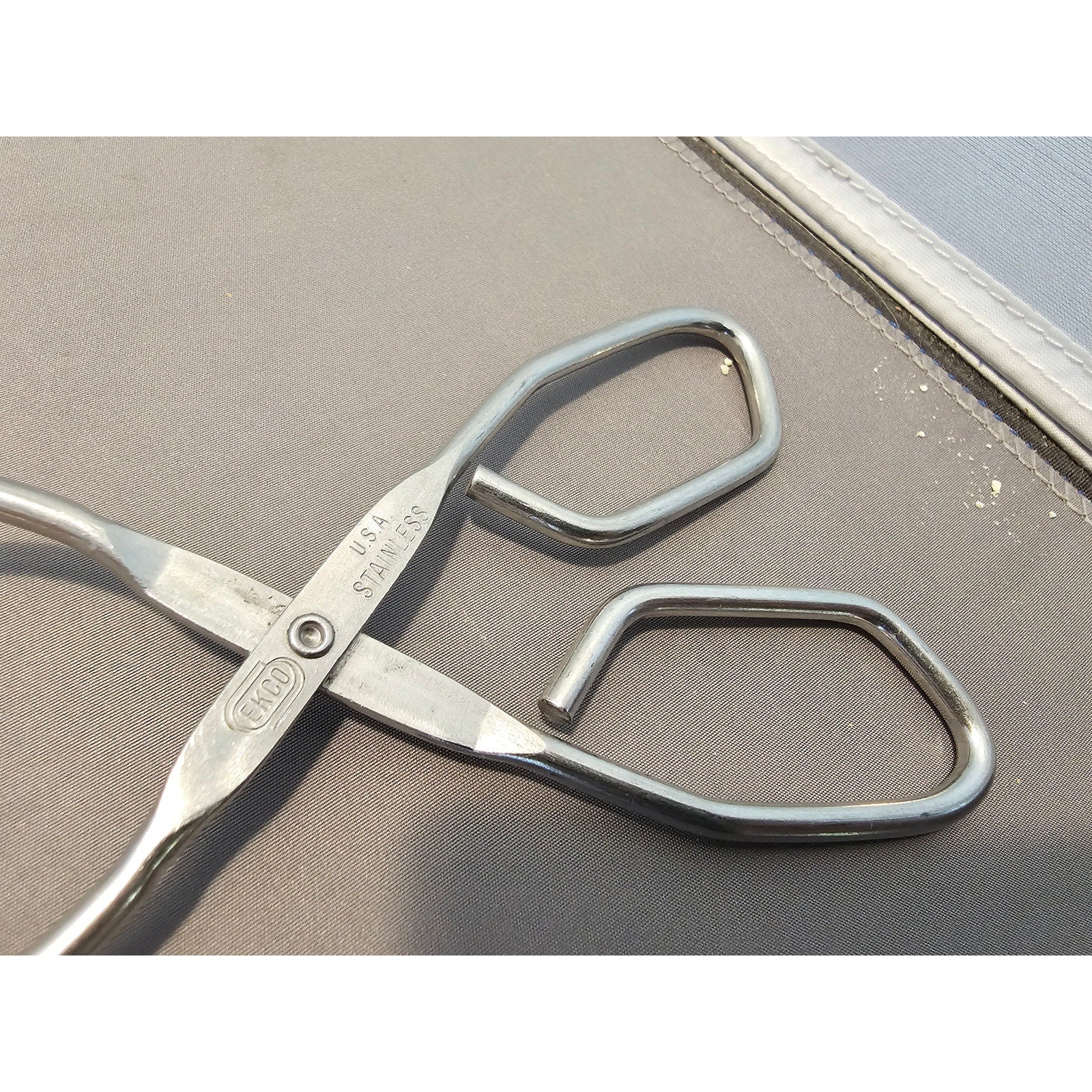 Vintage Ekco 7-3/4" (inch) Stainless Steel Tongs - USA