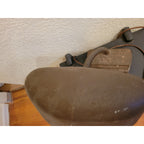 Antique Art Deco Cast Iron Gooseneck Desk Lamp w/Pen Holder, detail features