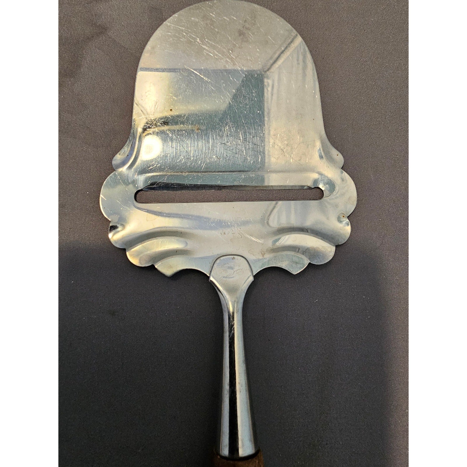 Vintage SPAR Norge Stainless Steel Cheese Slicer/Server - Wood Handle - Norway
