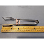 Silver Stainless Steel Tongs - 7" Long (used)