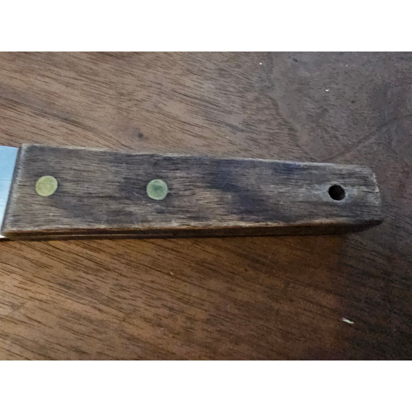 Vernco Stainless Steel 9-1/2" Ice Cream Scoop w/Rivet Wood Handle - Japan - AAA