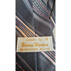 Vintage Tonino Fizenze Men's Necktie - Gray w/Pink Stripes - 55-1/2" x 3" wide