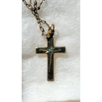 Vintage Unisex HFB 1/20 14k G.F. Gold Filled Cross 18" Link Chain Necklace