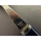 Vintage Stainless Steel Cheese Slicer/Server - Blue Porcelain Handle - Japan