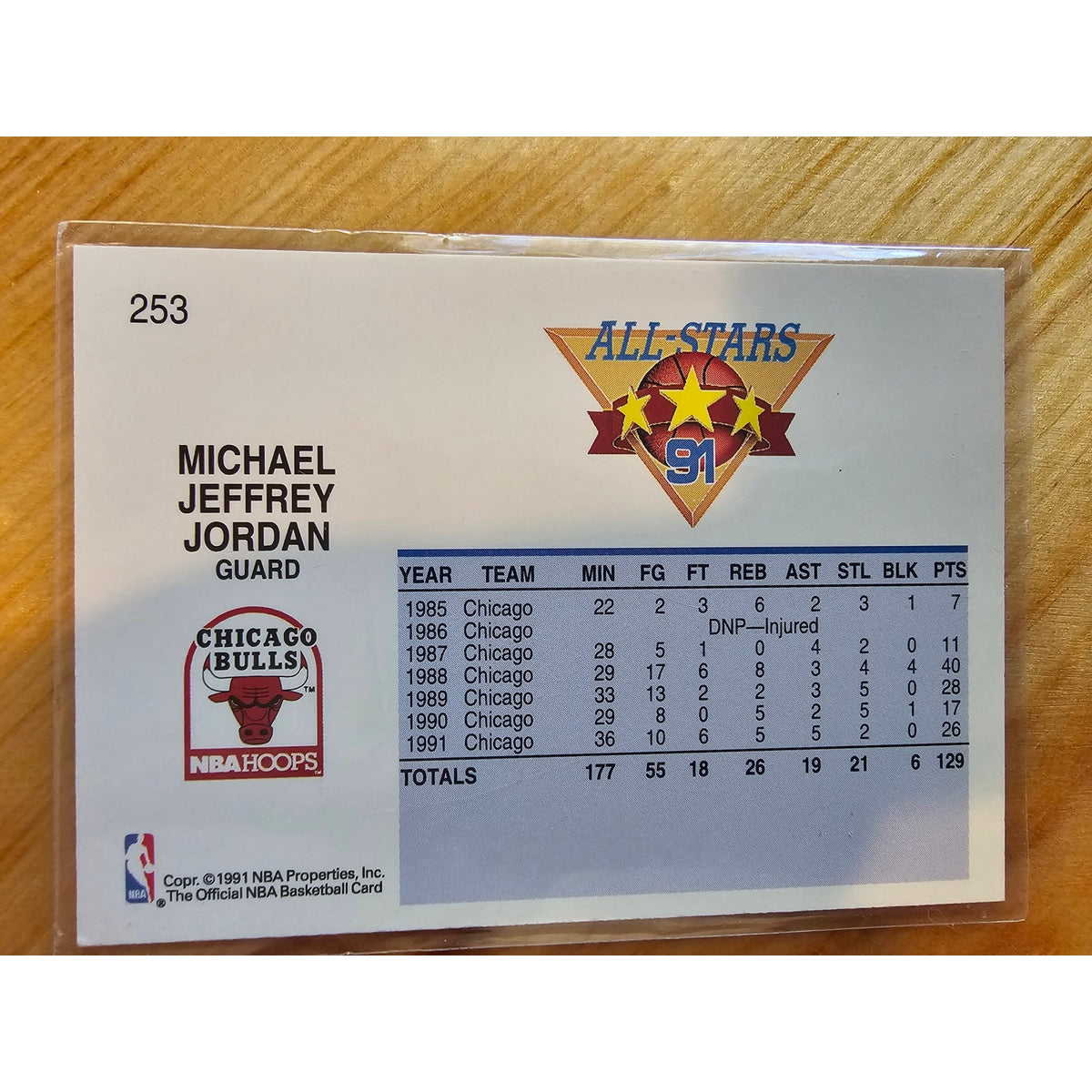 Michael Jordan 1991-1992 NBA Hoops #253 All-Star - Chicago Bulls - NBA